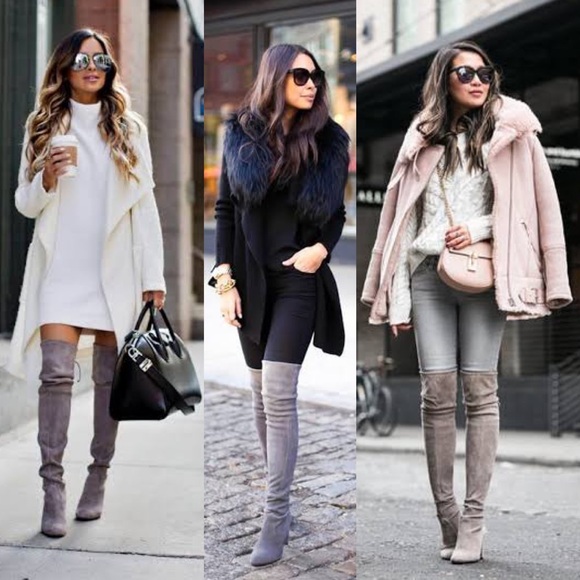 Bardot ➰ ladies grey suede knee high boots s6 - Picture 5 of 6